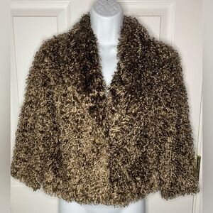Ruby Rd. Faux Fur Cropped One Button Coat